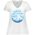 thumbnail image 3 of Inktastic Glacier National Park Montana Blue Mountains Women's Plus Size V-Neck T-Shirt, 3 of 5