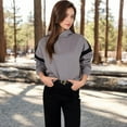 thumbnail image 5 of Women's Oversized Hoodie with Contrast Shoulder Stripes, 5 of 6