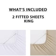 thumbnail image 3 of Mainstays Super Soft Microfiber 2-Pack Fitted Sheets, Arctic White/Papyrus Beige, King, 3 of 8