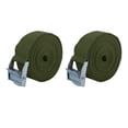 thumbnail image 1 of 2 Piezas Carga Amarre Abajo Correas con Leva Bloqueo Hebilla Nylon para Coche Negro  Army Green 3m*2.5cm, 1 of 1