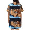 thumbnail image 3 of Kdxio Ocean Scene with Noah's Ark Print Pajamas Sets for Women Short-Sleeved Pjs with Lounge Shorts Two Piece Sleepwear S-4XL, 3 of 8