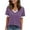 Purple, variant on Plebaso Womens Short Sleeve Tops V Neck Color Block Casual Summer T-Shirts Soft Basic Tee Womens Clothes