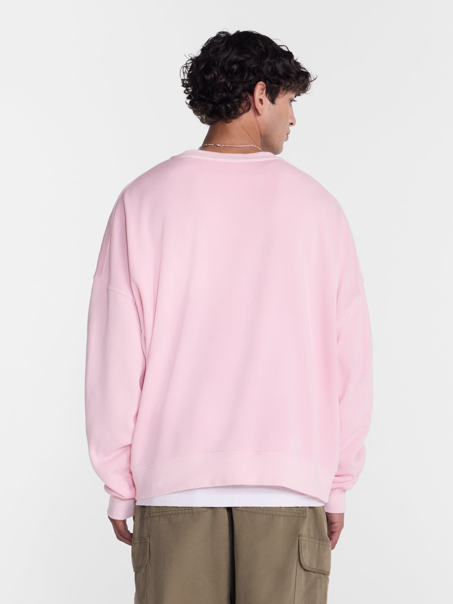No Boundaries Crewneck Fleece Sweatshirt with Long Sleeves, Men's XS-4XLT