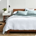 thumbnail image 3 of Bare Home Sandwashed Duvet Cover Set - Ultra-Soft - Premium 1800 Collection - 3 Piece - Full, White, 3 of 7