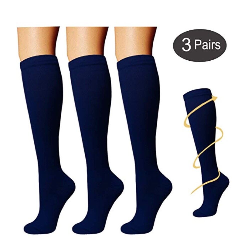 (3 Pairs) S4XL Compression X Socks Knee High 2030mmHg Graduated Mens