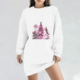 thumbnail image 2 of Pisexur Robe de Noël pour Femmes Mode Imprimé Arbre de Noël Col Rond Robe Chandail en Molleton Décontractée Manches Longues Robe de Fête d'Automne Mini Robe, 2 of 4