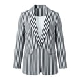 thumbnail image 6 of Busydd Striped Blazers for Women Long Sleeve Open Front Suit Jackets for Women Business Casual Lapel Suit Blazer with Pockets L, 6 of 7