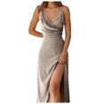 thumbnail image 1 of Icvfdpl Robe d'Été Florale pour Femmes, Robe Moulante Fendue Sans Manches Ourlet Fendu Printemps Usage Quotidien Extensible Fluide Tendance Décontractée pour Femmes, 1 of 7