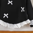 thumbnail image 3 of FAIWAD Girls Long Sleeve Tops Crew Neck Ribbed Knit Casual Pullover Cute Lace Trim Bow Shirts, 3 of 6
