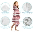 thumbnail image 7 of Red Christmas Pattern Hooded Bath Towel，50"x30" for Ages 3 To 12 Kids, Quick Dry Lightweight Soft Microfiber Hood Beach Towel Cover Up for Kids, 7 of 7