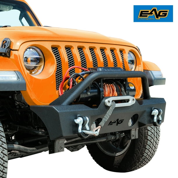 EAG 0718 Jeep Wrangler JK Stubby KG Front Bumper with OE Fogs
