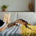 thumbnail image 3 of Horses Soft Flannel Fleece Throw Blanket, Friesian Animal Mane Gallops in Meadow Mystery Vitality Horse, Cozy Plush for Indoor and Outdoor Use, 60" x 80", Yellow Brown Blue, by Ambesonne, 3 of 5