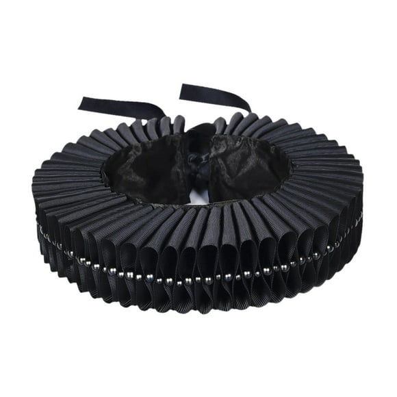 TISHITA Neck Ruf Children Adjustable Festival Ruffle Neck Collar Costume Accessories black