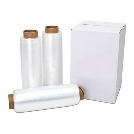 18" x 1500' 80 Gauge 4 Rolls Pallet Wrap Pre-Stretched Stretch Film Hand Shrink Wrap 1500FT