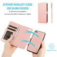 thumbnail image 2 of Dteck for iPhone SE (2022)/SE (2020)/8/7 Case with Card Holder PU Leather Magnetic Detachable Kickstand Shockproof Wrist Strap Removable Flip Cover for iPhone 7/8/SE2/SE3 4.7 inch,Rosegold, 2 of 7