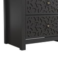 thumbnail image 4 of STYLIVIA 6-Drawer Dresser with Laser-Cut Drawer Fronts Black, Knotty Oak 45.4"W x 15.7"D x 32"H, 4 of 14
