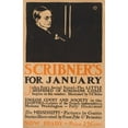 thumbnail image 2 of Edward Penfield 11x14 Gold Ornate Wood Frame and Double Matted Museum Art Print Titled - Scribner's for January (1900), 2 of 4
