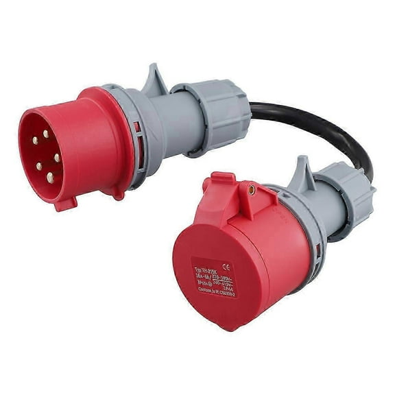 Pin Red 32A Male to 16A Female CEE-Adapter