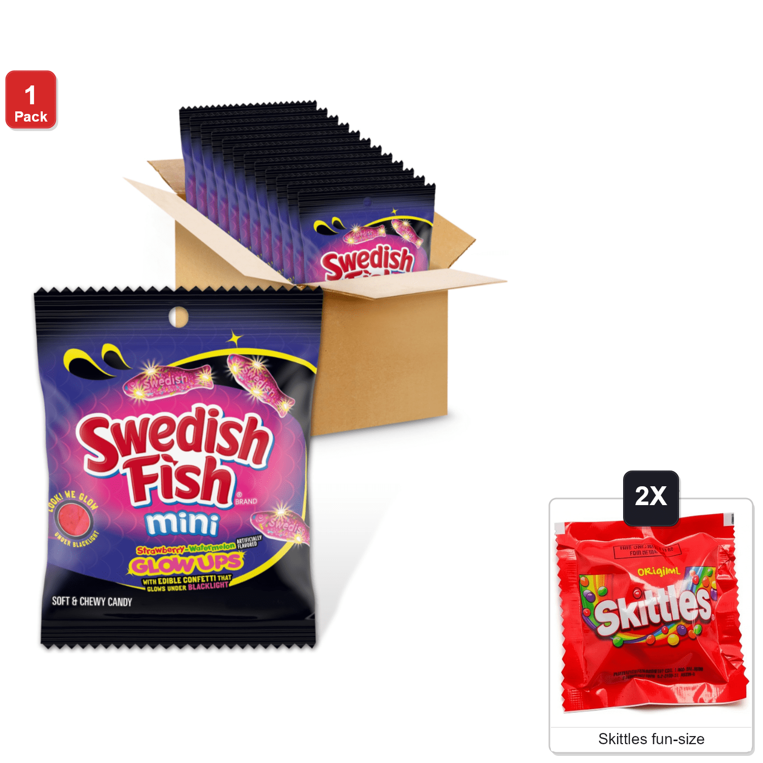 Swedish Fish, Mini Soft and Chewy Candy, 2 oz, 24 pk. - Walmart.com