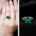 thumbnail image 3 of Rosec Jewels Certified Lab Grown Emerald Engagement Ring - 10 mm Round Emerald Solitaire Ring - AAAA Grade - with Jewelry Box, 18K Yellow Gold, US 3.50, 3 of 9