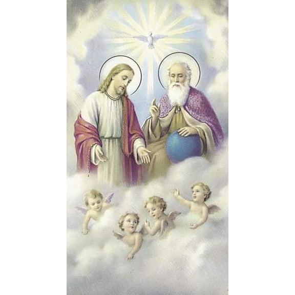 Holy Trinity Paper Paper Catholic Prayer Holy Card with Blank Back, Pack of 100