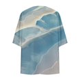 thumbnail image 3 of Cardigans for Women Kimono Cardigan Beach Cover ups Swimwear Floral Printed Lightweight Open Front Chiffon Kimonos Cardigan Puff Sleeve Loose Casual Summer Tops Blue 01 XXL, 3 of 5