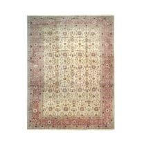 EORC Red Hand Knotted Wool Classic Tabriz Rug, 13'3 x 19'10