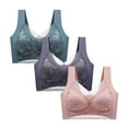 thumbnail image 1 of GOFLIC Women's Sports Bras Wireless Yoga Workout T-shirt Bras Lace Cotton Comfortable Bralettes Soft High Support Sports Bras 3 Pcs, 1 of 7