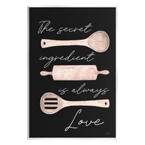 Stupell Industries Secret Ingredient Love Romantic Baking Utensil Quote Graphic Art Unframed Art Print Wall Art, Design by Lux   Me Designs