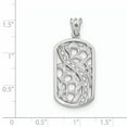 thumbnail image 2 of Sterling Silver Rhodium-plated Oval Rectangle Pendant, 2 of 2