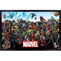 Marvel Comics - The Marvel Lineup Wall Poster, 14.725" x 22.375", Framed