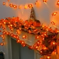 thumbnail image 3 of Scidweet Fall Garland with Lights, 3 Pack 30FT 60 LED Autumn Maple Leaves Garland Fall Decorations for Home Party Mantle Fireplace Porch Table Thanksgiving Halloween Decor, 3 of 9