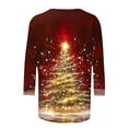 thumbnail image 5 of Abomasnow Plus Size Christmas Shirts for Women Christmas Tree Print T-Shirts Xmas Gifts Long Sleeve Crewneck Pullover Tops S-5XL, 5 of 5