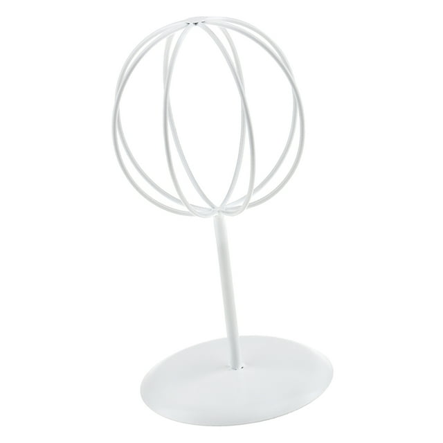 Soporte de hierro para tupé, soporte para pelucas de hombre, soporte para sombreros Blanco