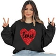 thumbnail image 4 of pimelu Sweatshirt for Women Womens Crewneck Sweatshirt Valentine's Day Fashion Heart Graphics Love Letter Print Pullover Blouses Ladies Loose Crewneck Long Sleeve Sweater Tops, 4 of 6