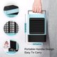 thumbnail image 3 of Mini acondicionador de aire Ventilador de aire portátil personal 600ml Humidificador ajustable recargable Enfriador de agua, Azul Yuarrent HA006352-03B, 3 of 6