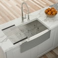 thumbnail image 3 of 24 Inch Farmhouse Kitchen Sink,Stainless Steel Kitchen Sink with Stainless Steel Dish Drid,Drain Assembly and Drying Rack,Brushed Nickel, 3 of 8