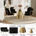 thumbnail image 4 of Boyel Living 5 Piece Modern Round Marble Countertop Dining Table Set (1 Table+4 Chairs)，Black, 4 of 6