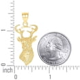 thumbnail image 2 of 10k Yellow Gold Womens Sparkle-Cut Deer Animal Charm Pendant Necklace 40.8x17.90mm Wide Pendant for Women, 2 of 2