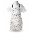 thumbnail image 3 of Retro Apron Large Triangles and Circles with Polka Dots and Lines Fun Pattern Print, Unisex Kitchen Bib Apron with Adjustable Neck for Cooking Baking Gardening, Pale Pink Teal Black, by Ambesonne, 3 of 3
