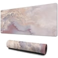 thumbnail image 1 of 31.5 x 11.8 Inch Cute Pink Desk Mat - Rose Gold Marble Design, Perfect for Desktops, Laptop Protection, 1 of 7
