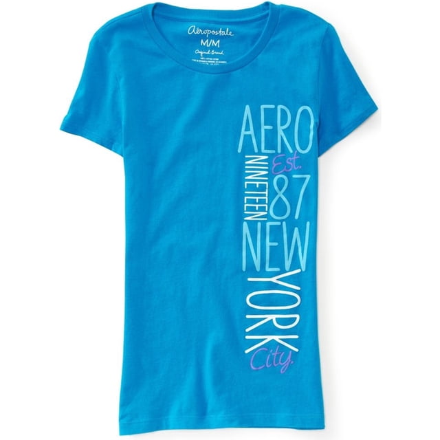 Camiseta gráfica Aeropostale Mujer Aero Est. 87 Nueva York Azul Extra Pequeña