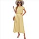 thumbnail image 2 of Conjunto de Falda de Verano para Mujer, 2 Piezas, Top de Corta, Cintura Elástica, Vestido con Bolsillos, Amarillo , Talla M, 2 of 10
