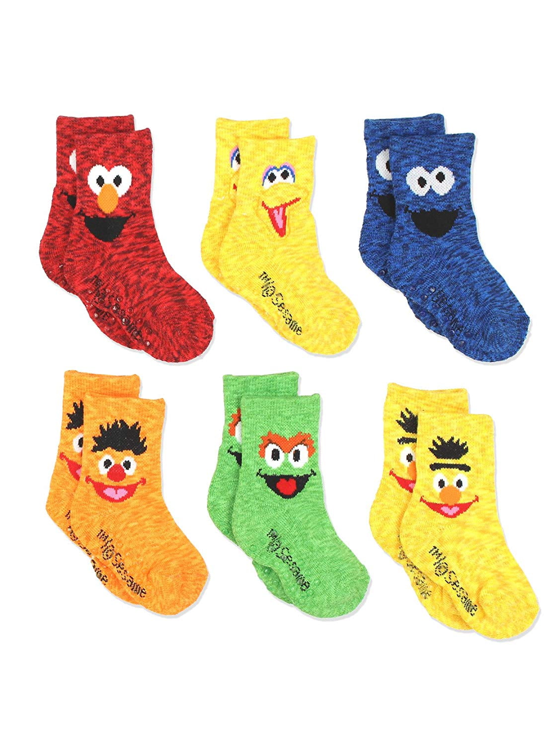 Clothing Socks Elmo Boy's Girl's Multi Pack Crew Socks with Grippers