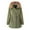 Green, variant on Womens Long Sleeve Button Drawstring Waist Jacket Zip Up Removable Hoodie Pockets Long Warm Winter Coat Outerwear for plus Size Women Twill Coat Women Ladies Short down Jacket Maternity Jacket Women