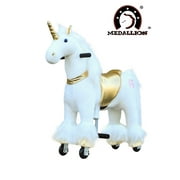 Medallion Ride On Toy Horse GOLDEN UNICORN - Small Size