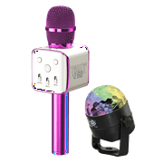 Pink Party2Go Bluetooth Karaoke Microphone and Disco Ball Set (WE-P2G-Pink)