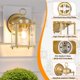 thumbnail image 4 of Farol de pared para exteriores MATAMEYE, dorado, impermeable, 21 x 21 cm, 120 V, 4 of 8