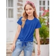 thumbnail image 4 of Arshiner Girls T Shirts Casual Short Sleeve Tie Knot Front Toddler T Shirts, 4 of 6