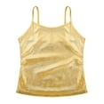thumbnail image 3 of Sxiwei Kids Girls Spaghetti Shoulder Straps Dance Shirt Metallic Athletic Sports Camisole Tank Top Gold 6, 3 of 6